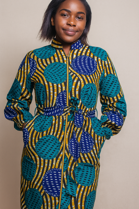 AfroChic Ankara Wrap Dress
