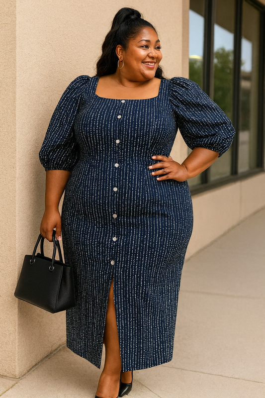 Ankara Puff Sleeve Dress