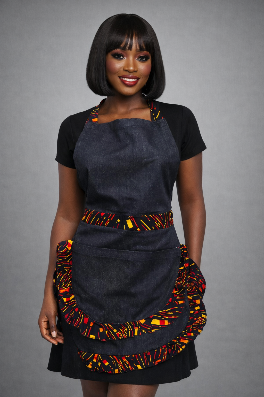 Fire Rhythm African Print Apron