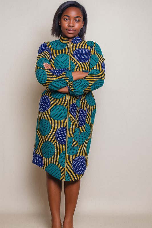 AfroChic Ankara Wrap Dress
