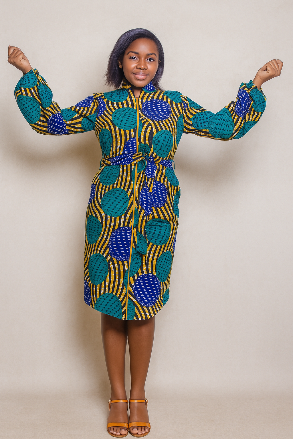 AfroChic Ankara Wrap Dress
