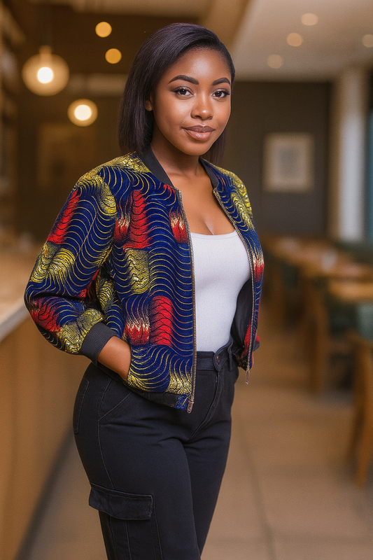 AfroChic Zip-Up Ankara Jacket