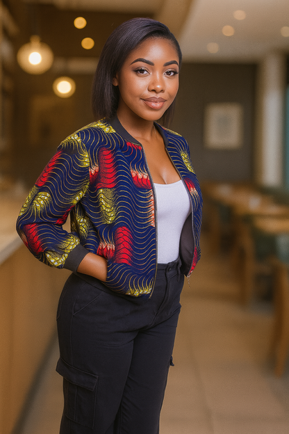 AfroChic Zip-Up Ankara Jacket