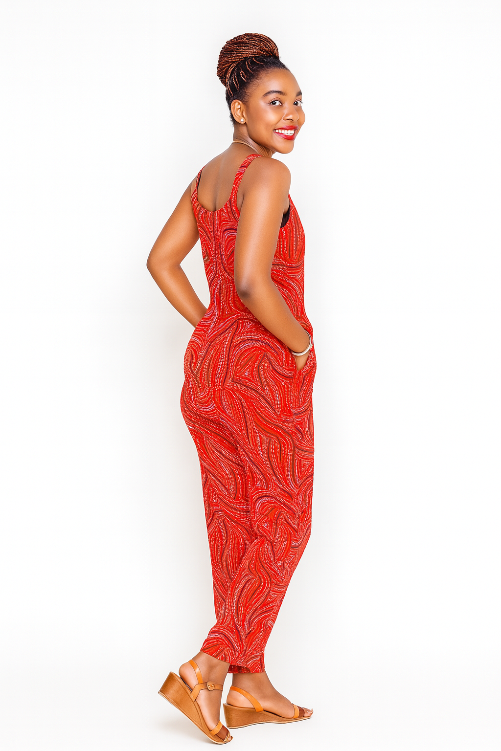 Crimson Swirl Jumpsuit