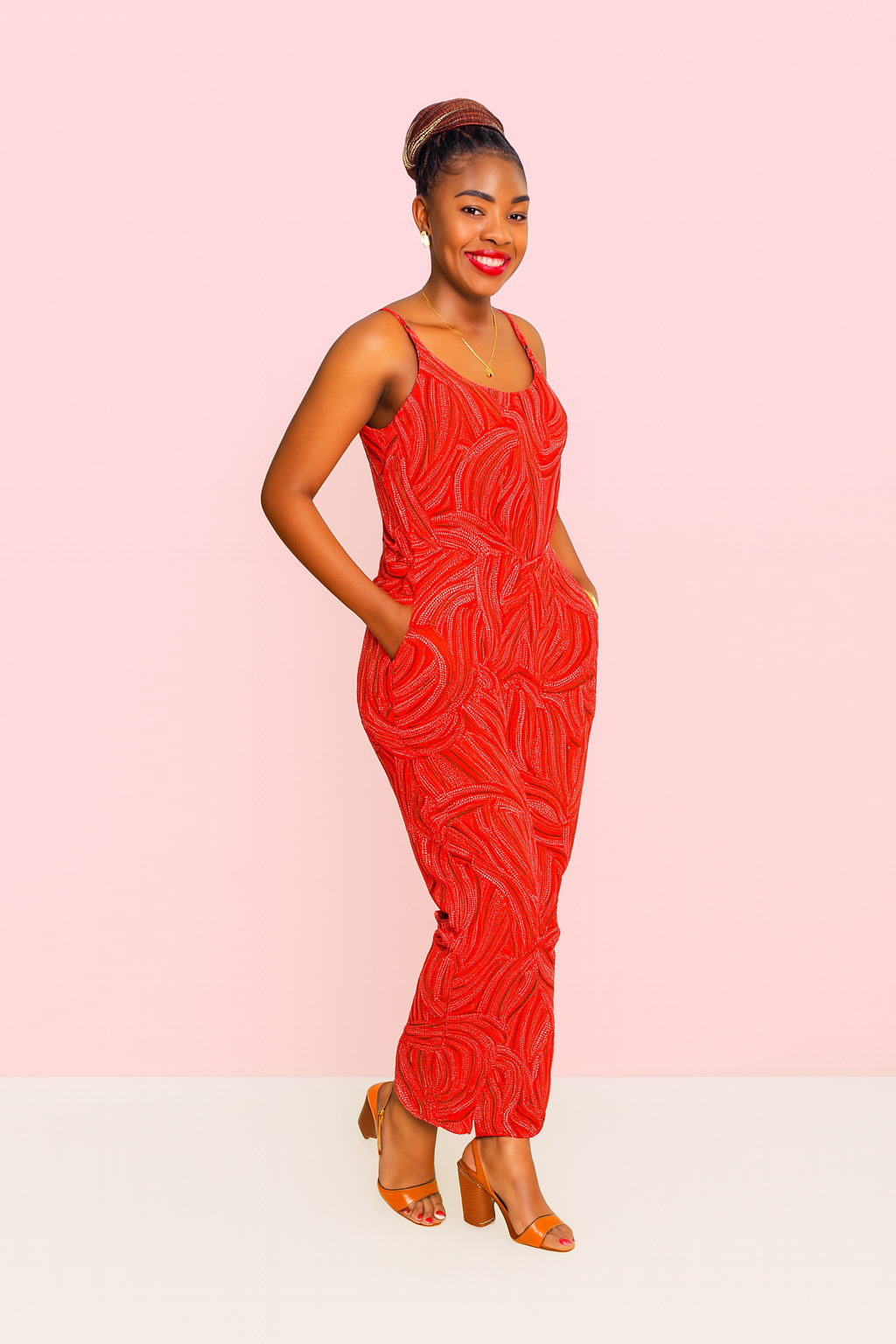 Crimson Swirl Jumpsuit