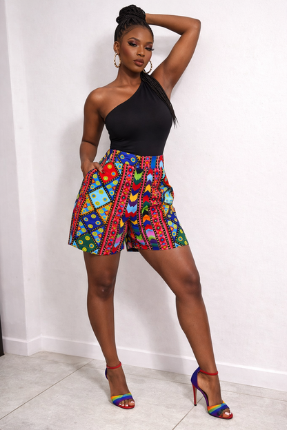Kaleido Vibe African Print Shorts
