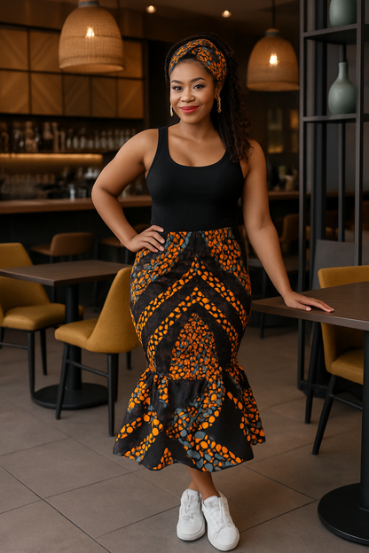 Ankara fishtail skirt