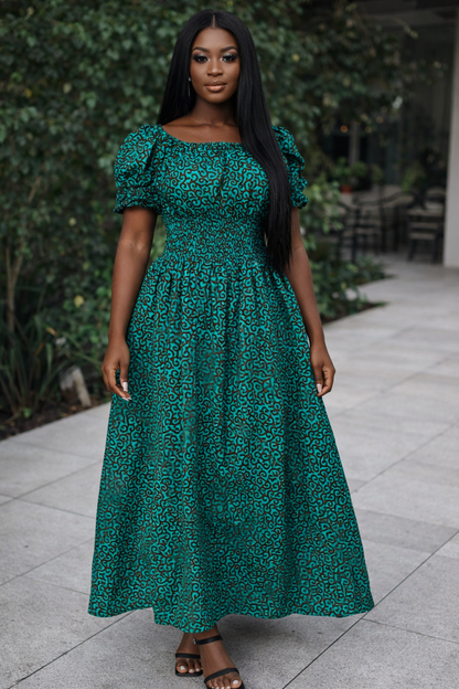 AfroChic Puff Sleeves Dress