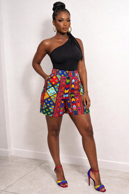Kaleido Vibe African Print Shorts