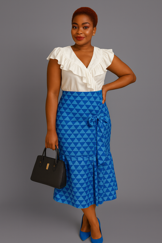 High-waisted wrap skirt