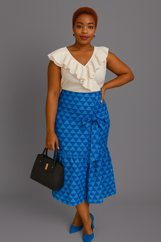 High-waisted wrap skirt