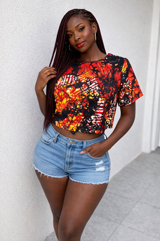 Crimson Flame Crop Top