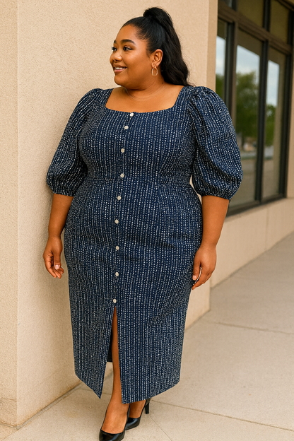Ankara Puff Sleeve Dress