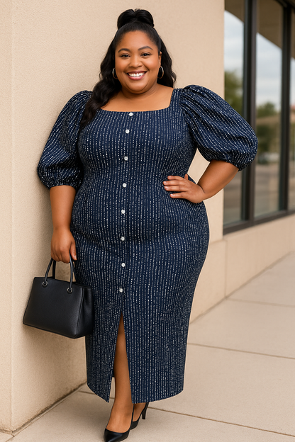 Ankara Puff Sleeve Dress