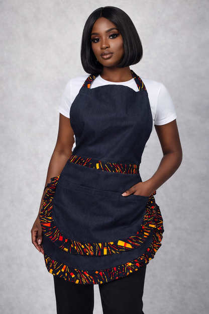Fire Rhythm African Print Apron