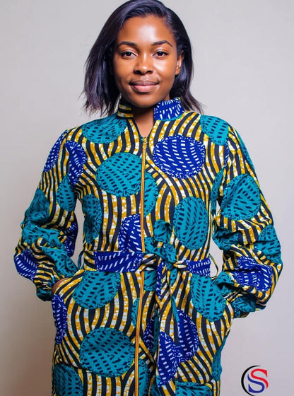 AfroChic Ankara Wrap Dress