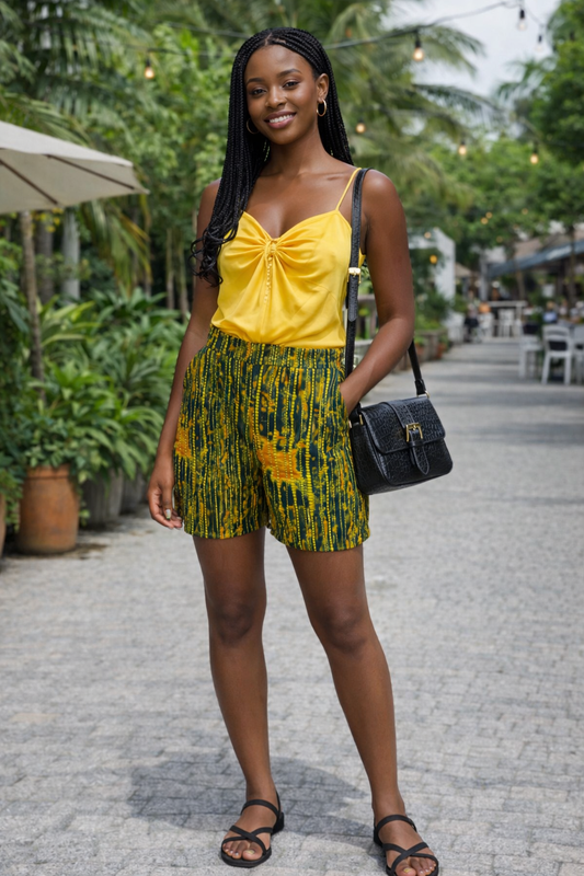 Savanna Glow African Print Shorts